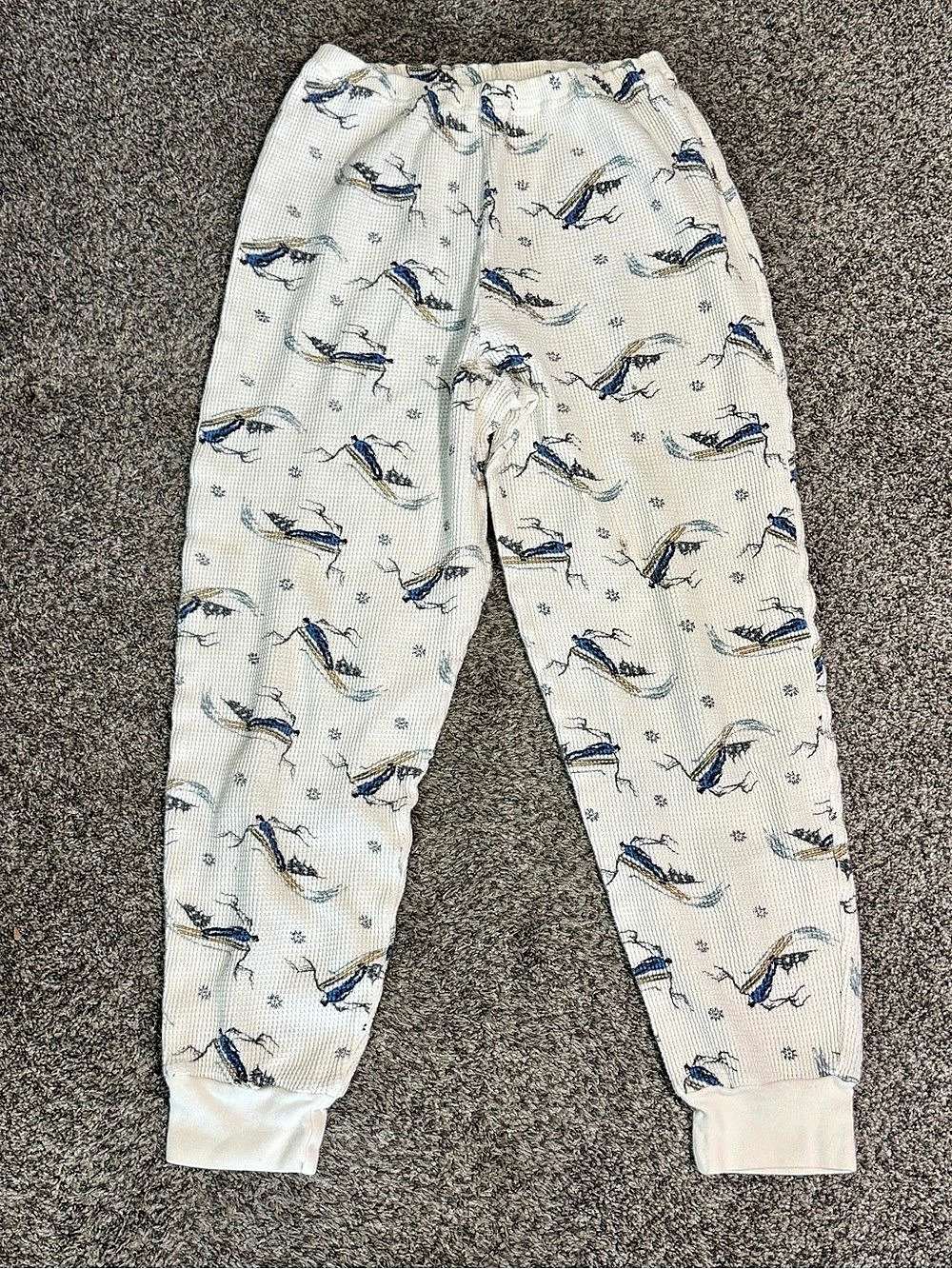 Vintage Komar Men’s Small Waffle Knit Thermal Winter Pajama Pants